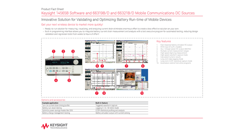 14565B Software and 66319B/D and 66321B/D Mobile Communications DC Sources – Product Fact Sheet